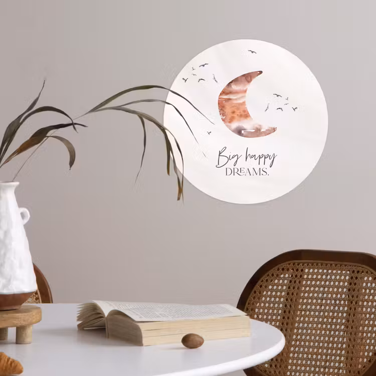 Behangcirkel - Kinderen - Spreuken - Big happy dreams - Jongens - Meisjes - Waterverf — 4