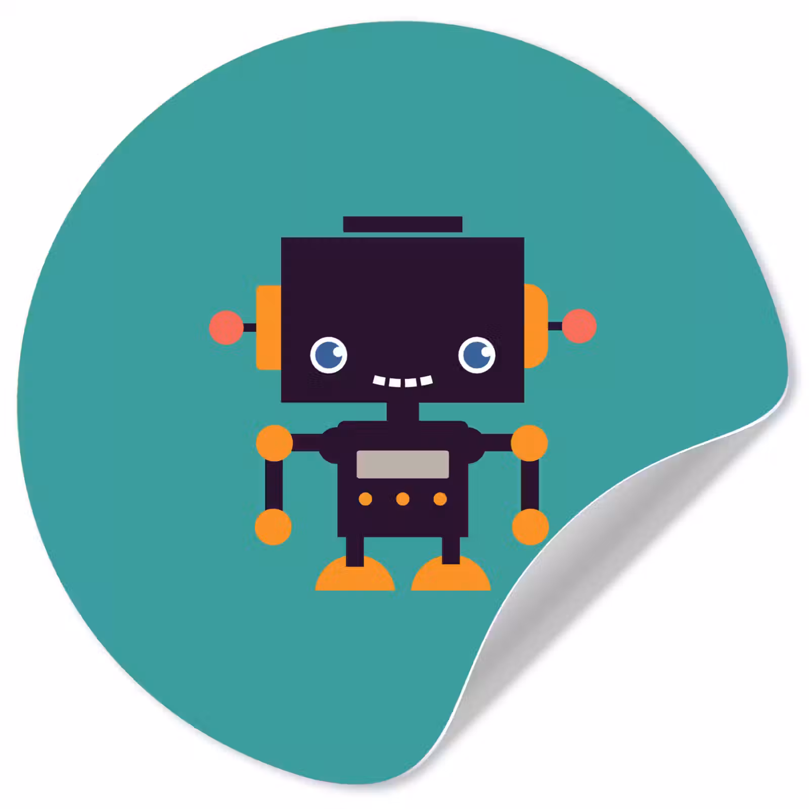 Behangcirkel - Robot - Gezicht - Antenne - Blauw - Jongens — 1