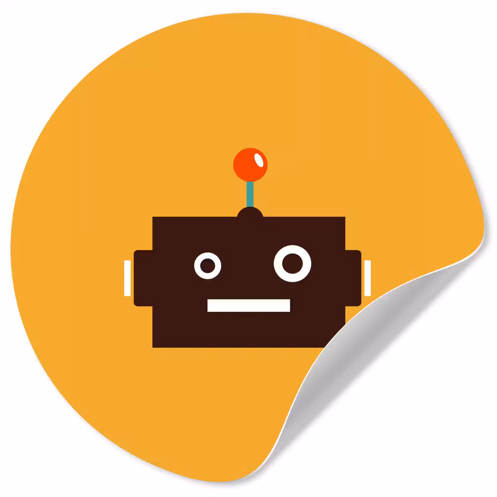 Behangcirkel - Robot - Gezicht - Antenne - Geel - Jongens - Kind — 1