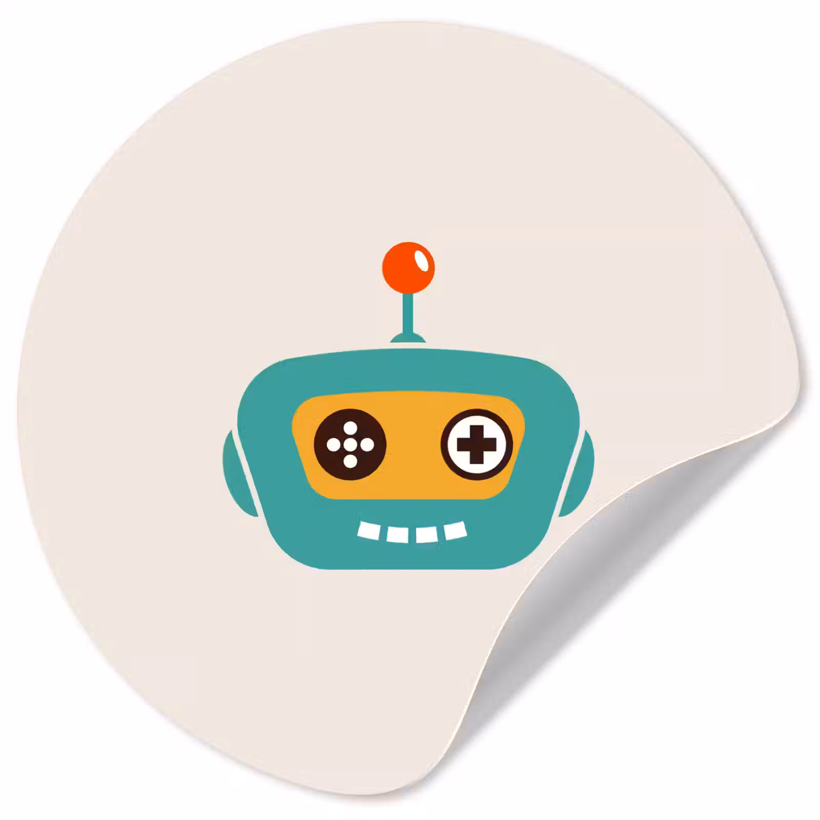 Behangcirkel - Robot - Gezicht - Antenne - Technologie - Jongen - Kind — 1