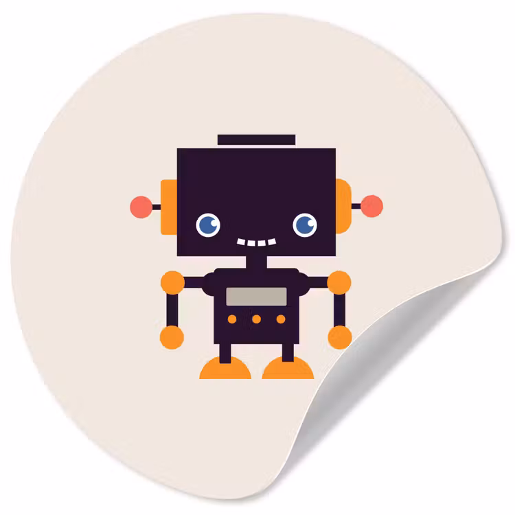Behangcirkel - Robot - Antenne - Oranje - Beige - Kind - Kids — 1