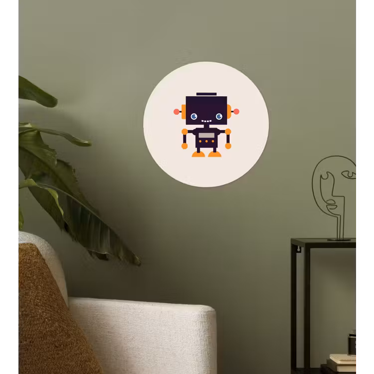 Behangcirkel - Robot - Antenne - Oranje - Beige - Kind - Kids — 3