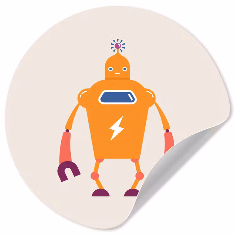 Behangcirkel - Robot - Antenne - Oranje - Bliksemschicht - Jongen - Kids — 1