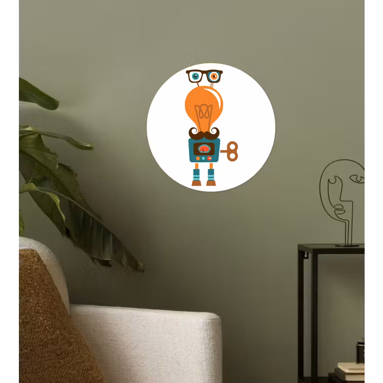 Behangcirkel - Robot - Bril - Gloeilamp - Snor - Kinderen - Jongens — 3
