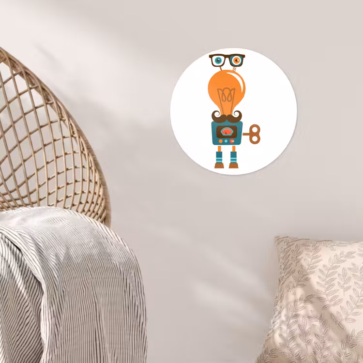 Behangcirkel - Robot - Bril - Gloeilamp - Snor - Kinderen - Jongens — 5