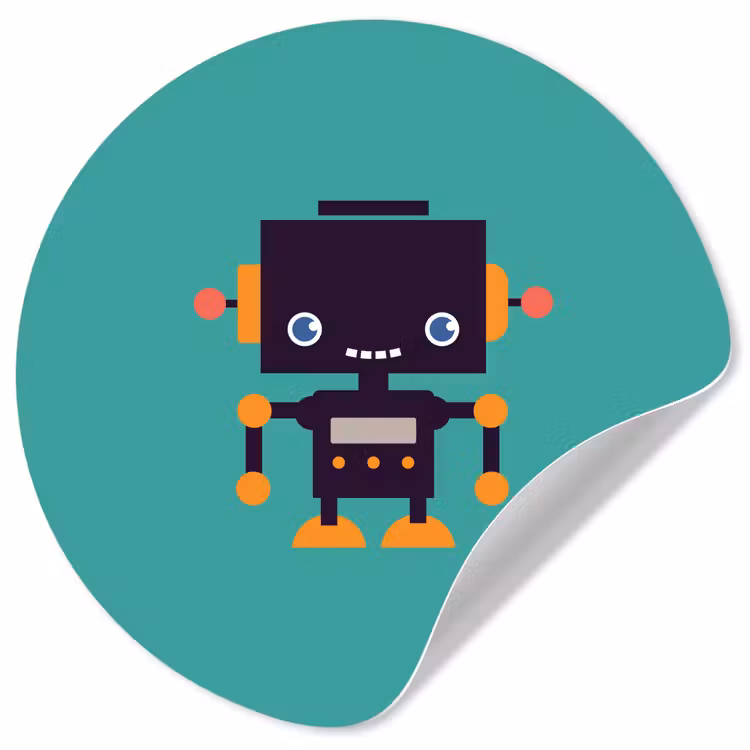 Behangcirkel - Robot - Gezicht - Antenne - Blauw - Jongens — 1