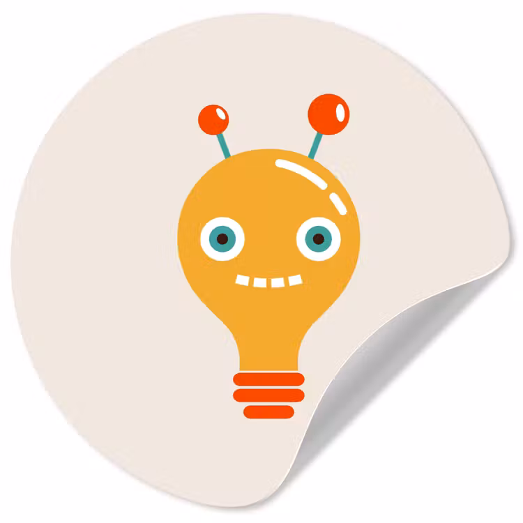 Behangcirkel - Robot - Gloeilamp - Gezicht - Antenne - Kinderen — 1