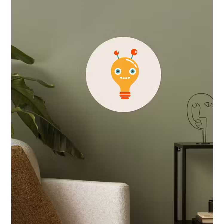 Behangcirkel - Robot - Gloeilamp - Gezicht - Antenne - Kinderen — 3