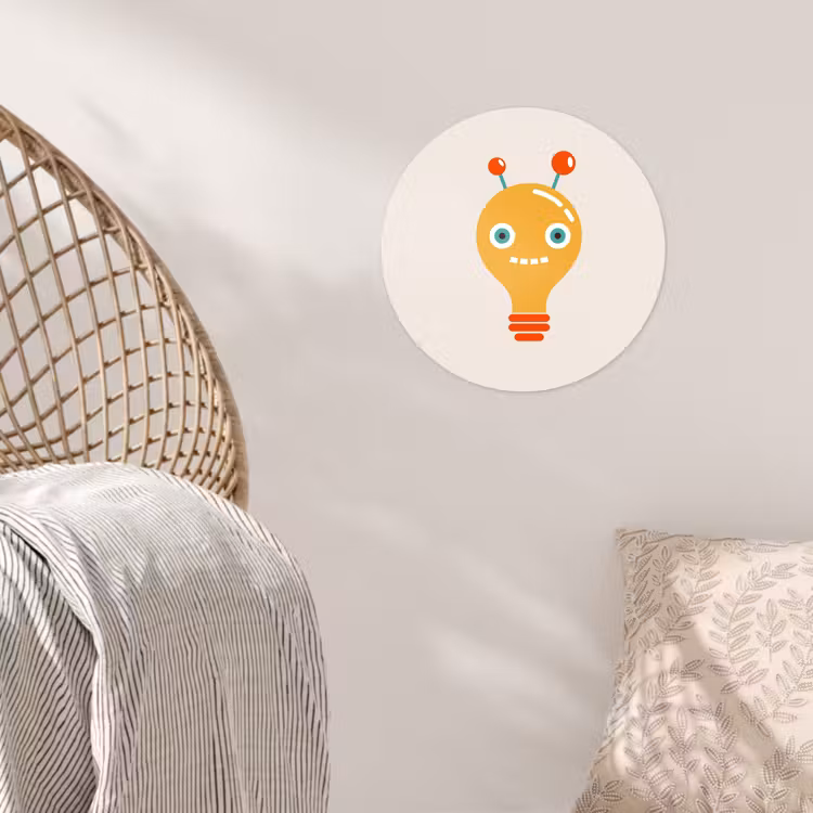 Behangcirkel - Robot - Gloeilamp - Gezicht - Antenne - Kinderen — 5