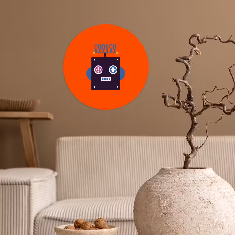 Behangcirkel - Robot - Rood - Gezicht - Vormen - Jongens - Kids — 2