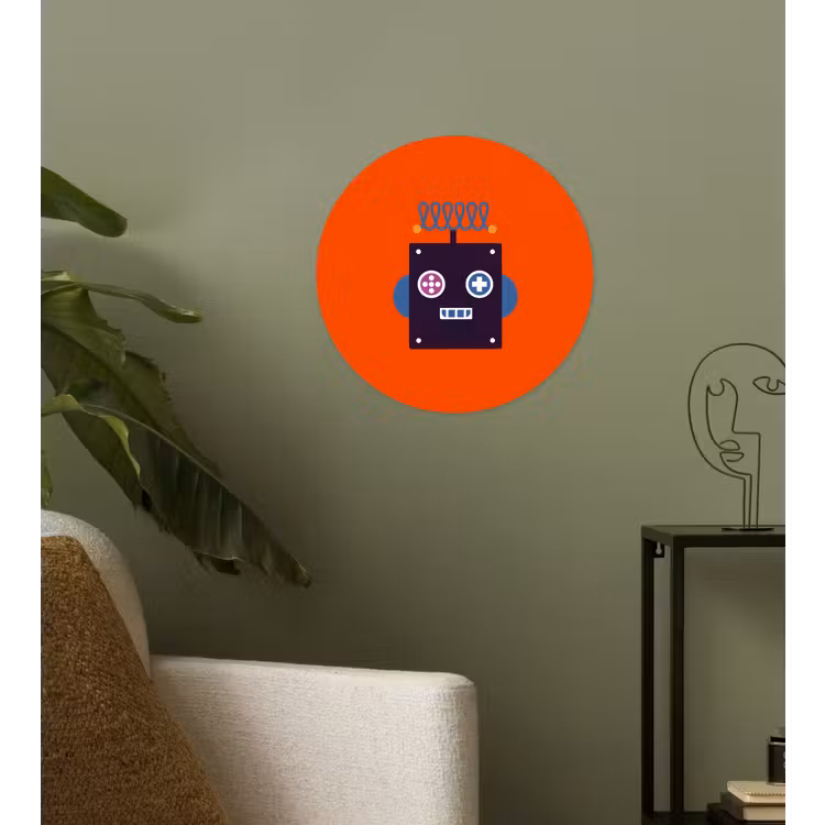 Behangcirkel - Robot - Rood - Gezicht - Vormen - Jongens - Kids — 3