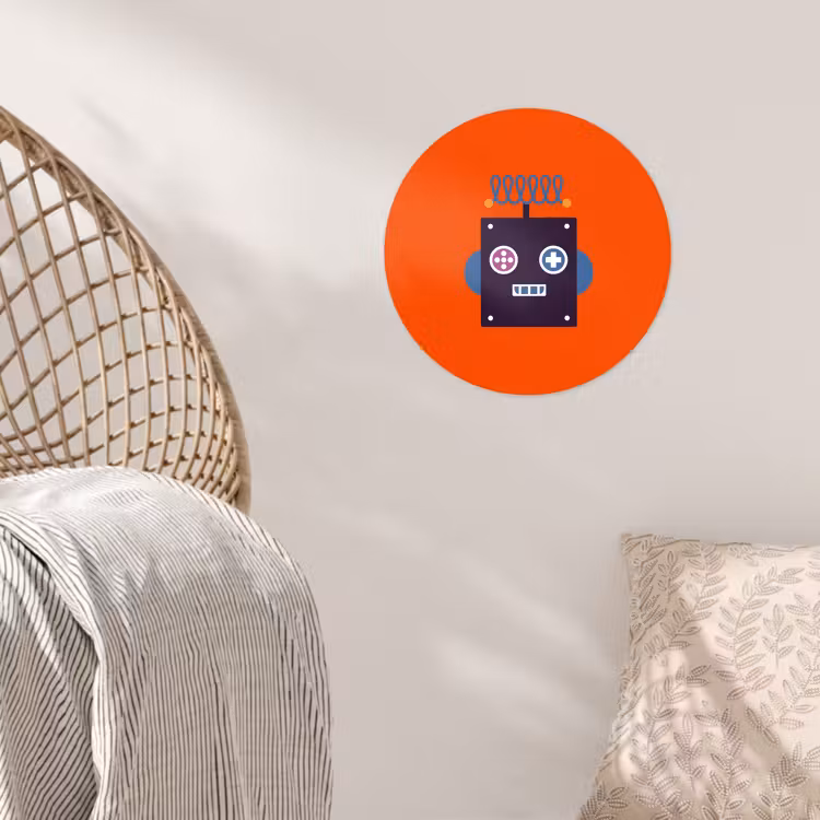 Behangcirkel - Robot - Rood - Gezicht - Vormen - Jongens - Kids — 5