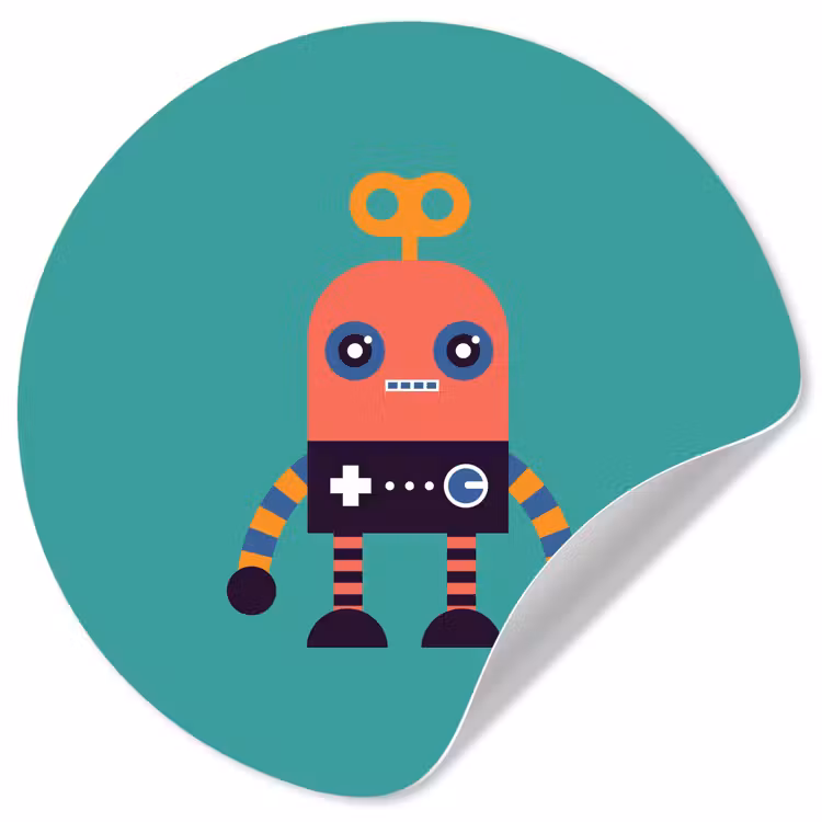 Behangcirkel - Robot - Speelgoed - Gezicht - Roze - Jongens - Kinderen — 1