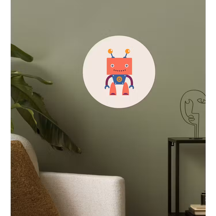 Behangcirkel - Robot - Tandwiel - Gezicht - Antenne - Kids - Jongetjes — 3