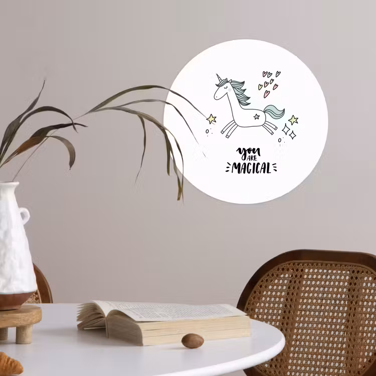 Behangcirkel - Unicorn - Kinderen - Quotes - You are magical - Meisjes — 4