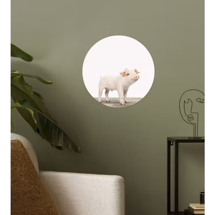 Behangcirkel - Varkentje - Big - Dieren - Roze - Jongens - Meisjes - Kinderen — 3