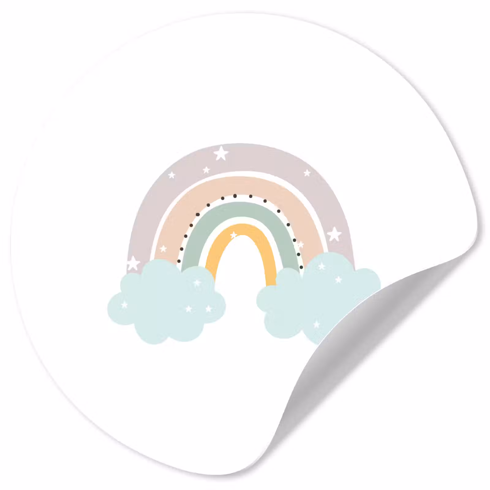 Behangcirkel - Regenboog - Sterren - Stippen - Wolken - Kinderen — 1