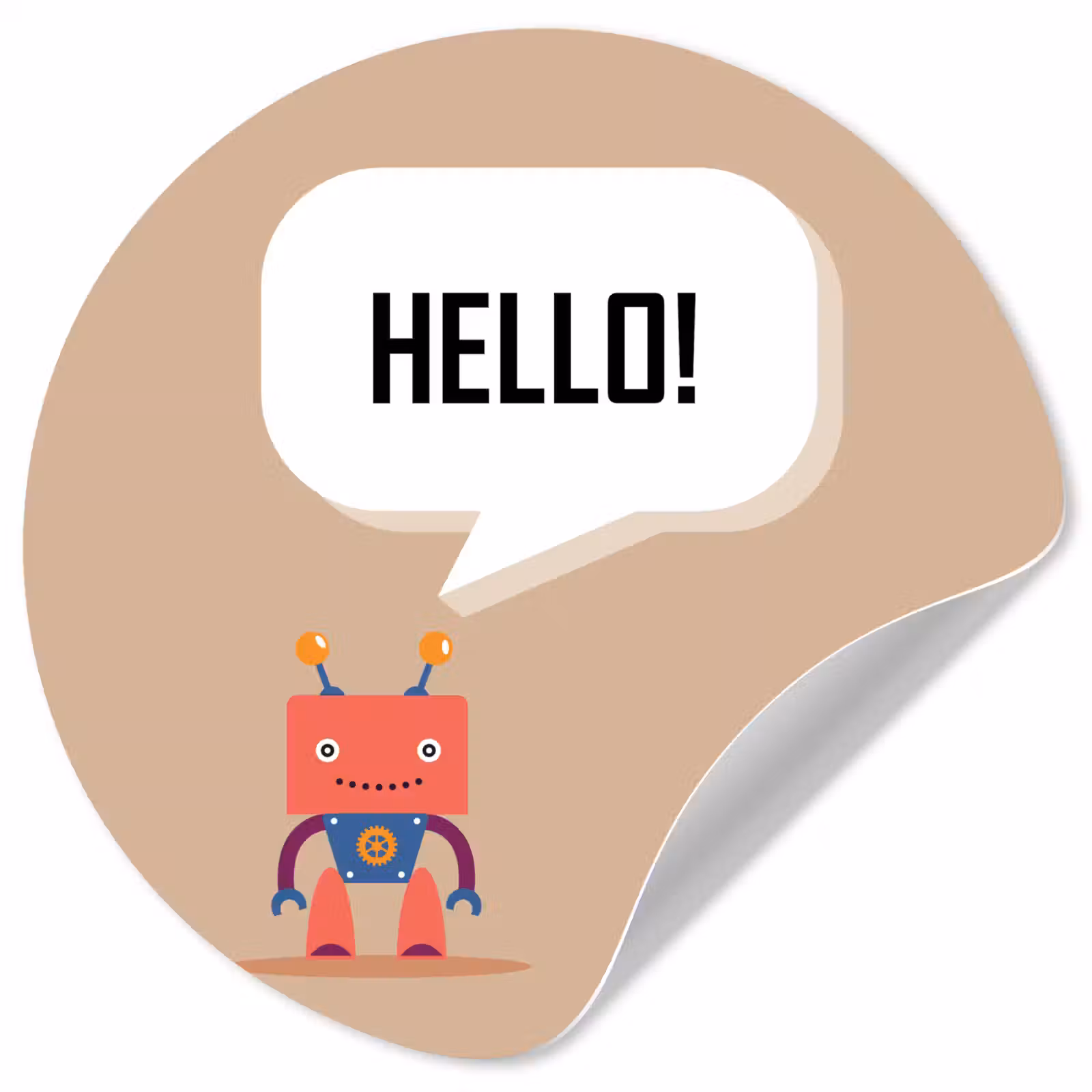 Behangcirkel - Spreuken - Quotes - Hello! - Robot - Tandwiel - Kinderen — 1