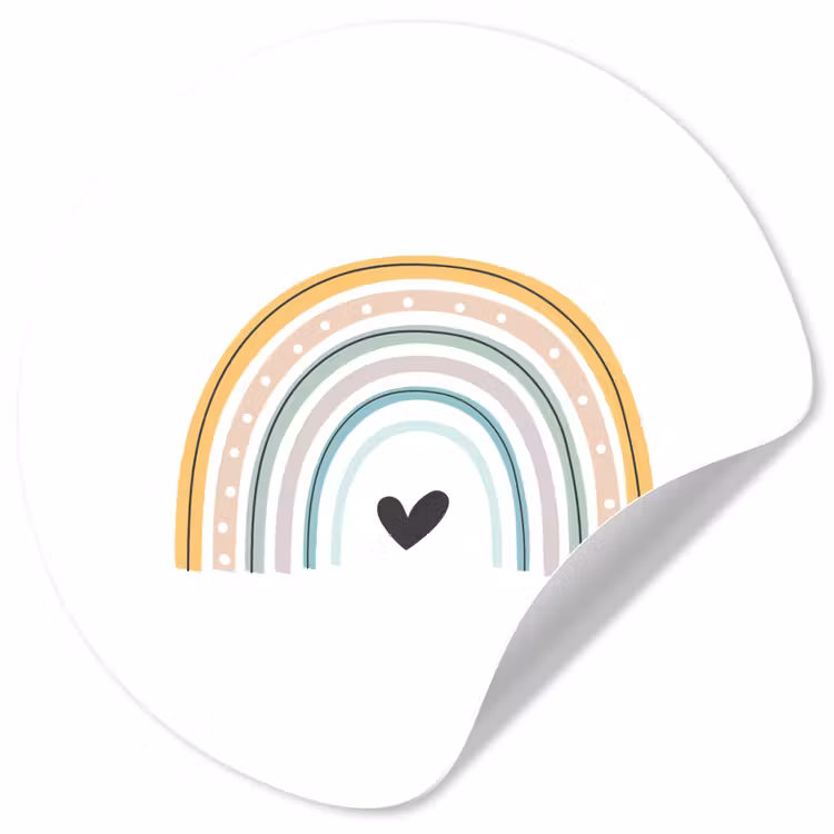 Behangcirkel - Regenboog - Hartje - Stippen - Pastel - Kinderen — 1