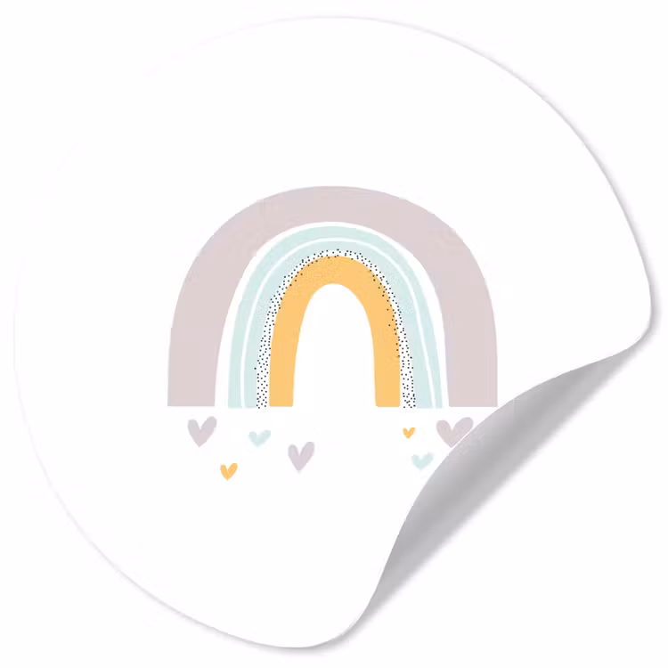 Behangcirkel - Regenboog - Hartjes - Meisjes - Jongens - Pastel — 1