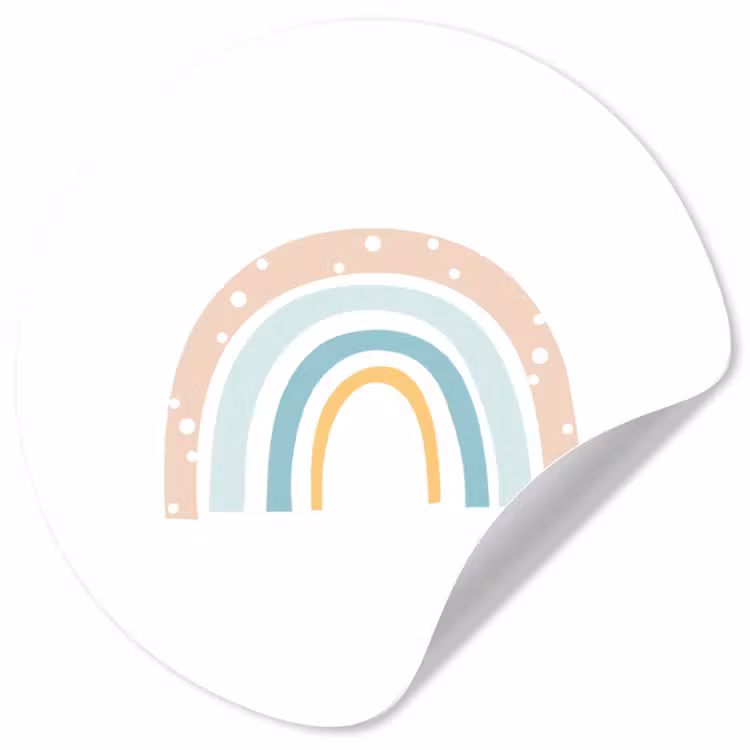 Behangcirkel - Regenboog - Kinderen - Pastel - Stippen - Baby — 1