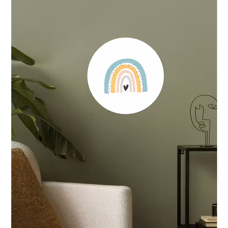 Behangcirkel - Regenboog - Meiden - Jongens - Hartje - Pastel — 3