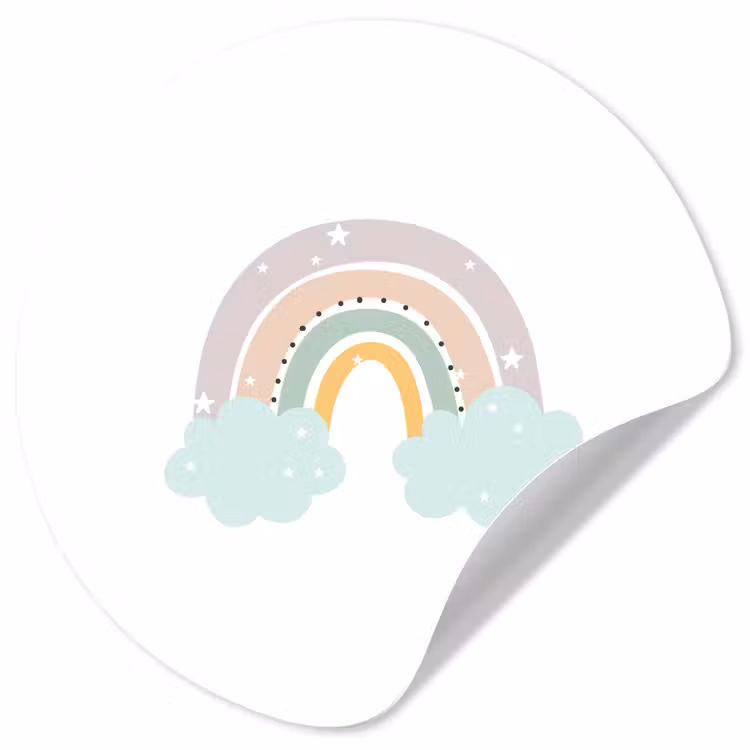 Behangcirkel - Regenboog - Sterren - Stippen - Wolken - Kinderen — 1