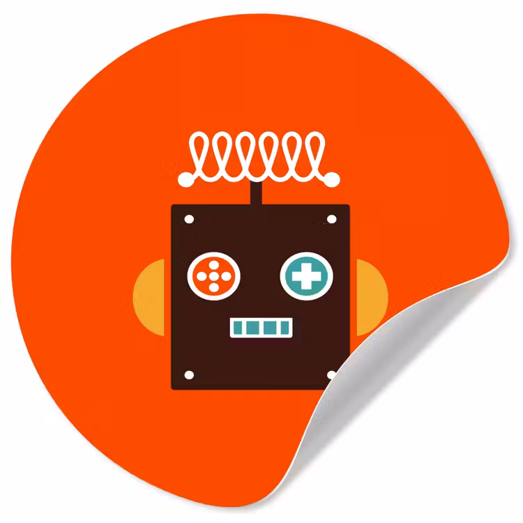 Behangcirkel - Robot - Vormen - Gezicht - Oranje - Jongens - Kinderen — 1