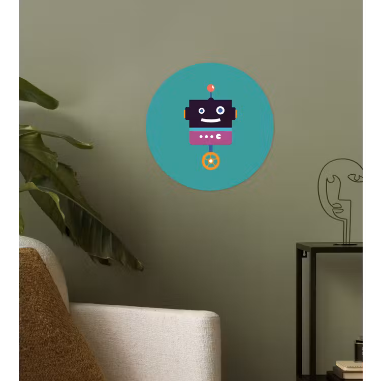 Behangcirkel - Robot - Wiel - Paars - Groen - Jongens - Kids — 3