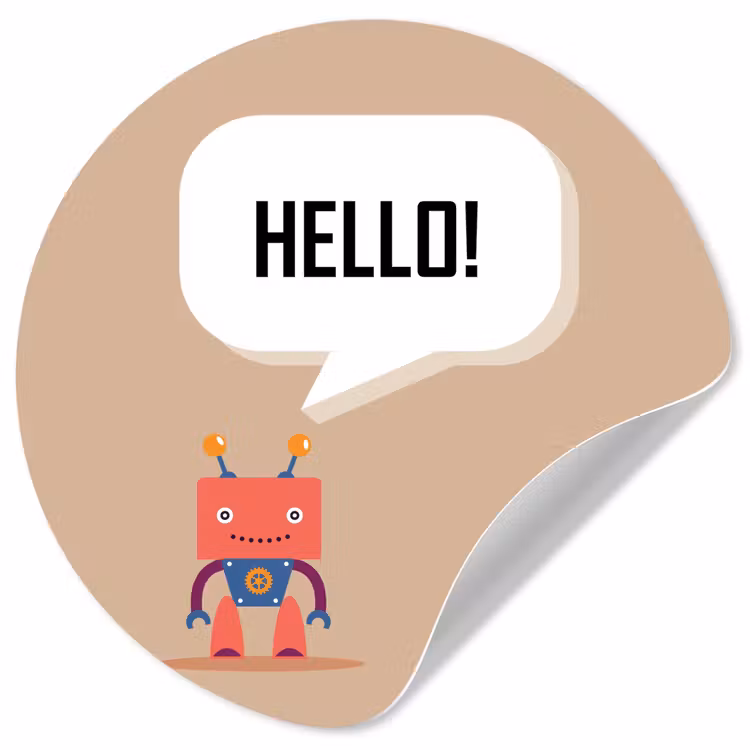Behangcirkel - Spreuken - Quotes - Hello! - Robot - Tandwiel - Kinderen — 1