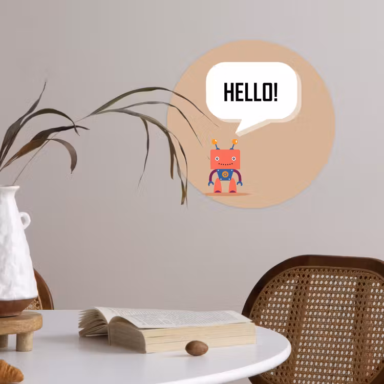 Behangcirkel - Spreuken - Quotes - Hello! - Robot - Tandwiel - Kinderen — 4