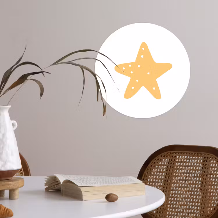 Behangcirkel - Ster - Meisjes - Jongens - Oranje - Stippen - Kinderen — 4