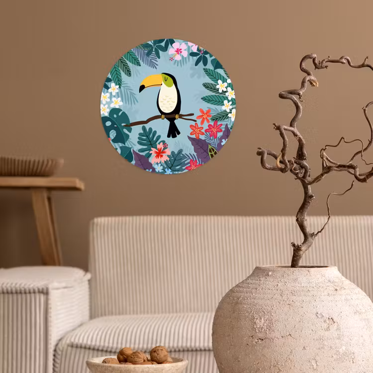 Behangcirkel - Toekan - Planten - Bloemen - Kinderen - Dieren - Kids — 2