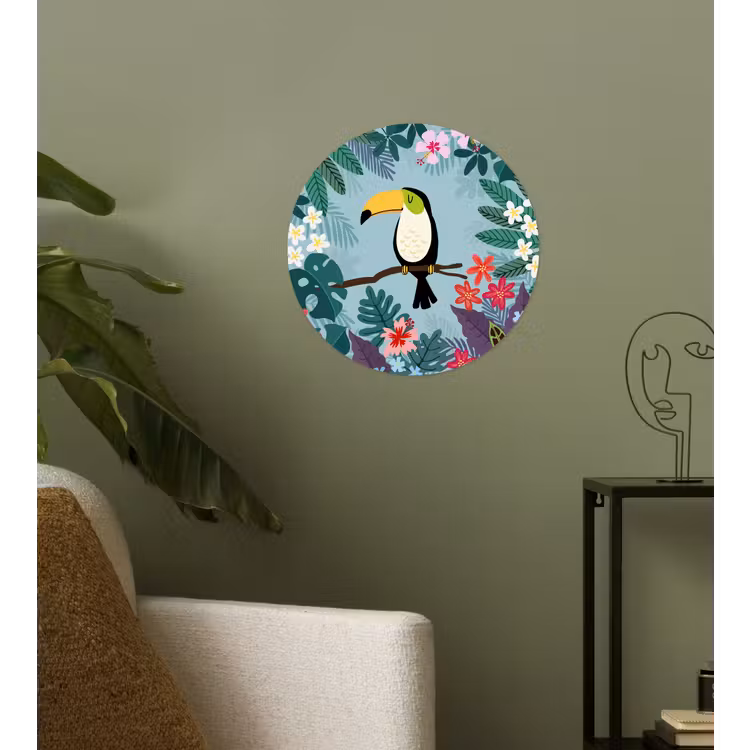 Behangcirkel - Toekan - Planten - Bloemen - Kinderen - Dieren - Kids — 3
