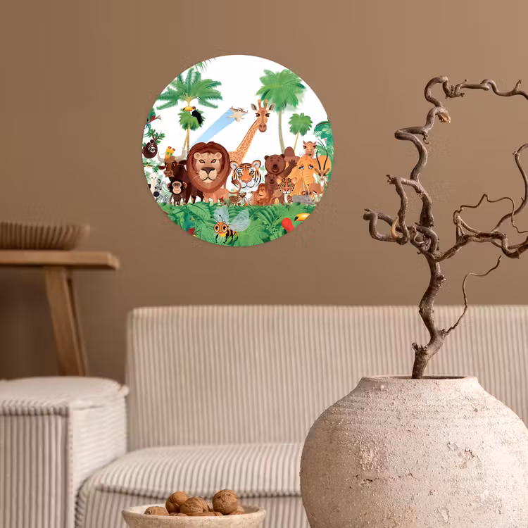 Behangcirkel - Wilde dieren - Jungle - Leeuw - Tijger - Meisjes - Kids - Jongens — 2