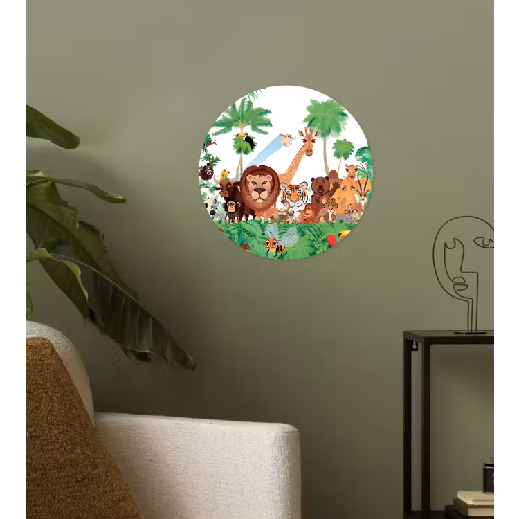 Behangcirkel - Wilde dieren - Jungle - Leeuw - Tijger - Meisjes - Kids - Jongens — 3