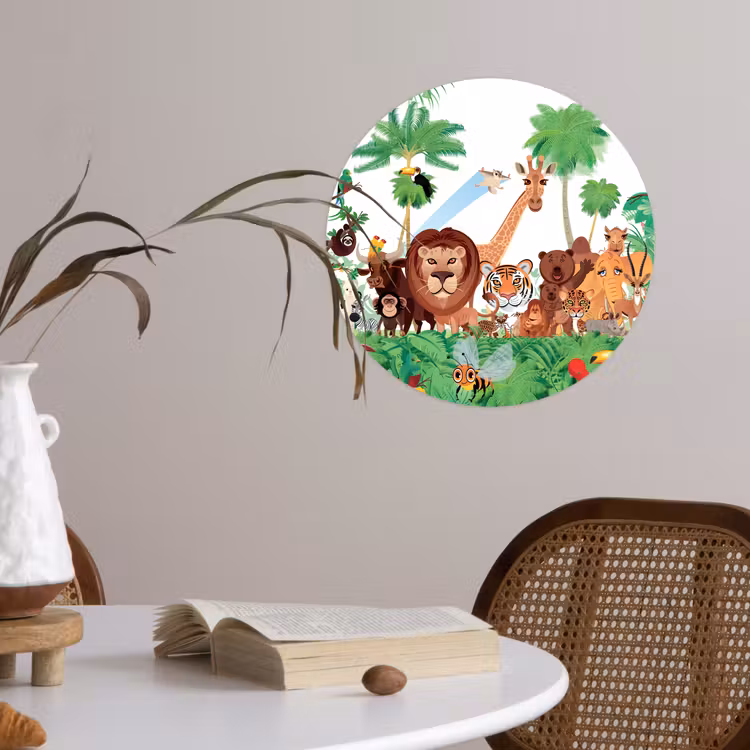 Behangcirkel - Wilde dieren - Jungle - Leeuw - Tijger - Meisjes - Kids - Jongens — 4