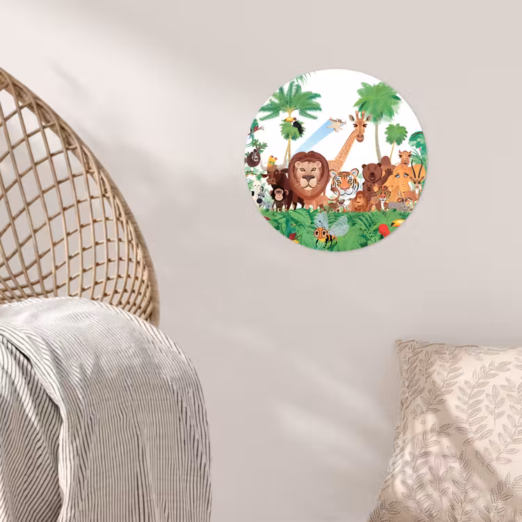 Behangcirkel - Wilde dieren - Jungle - Leeuw - Tijger - Meisjes - Kids - Jongens — 5
