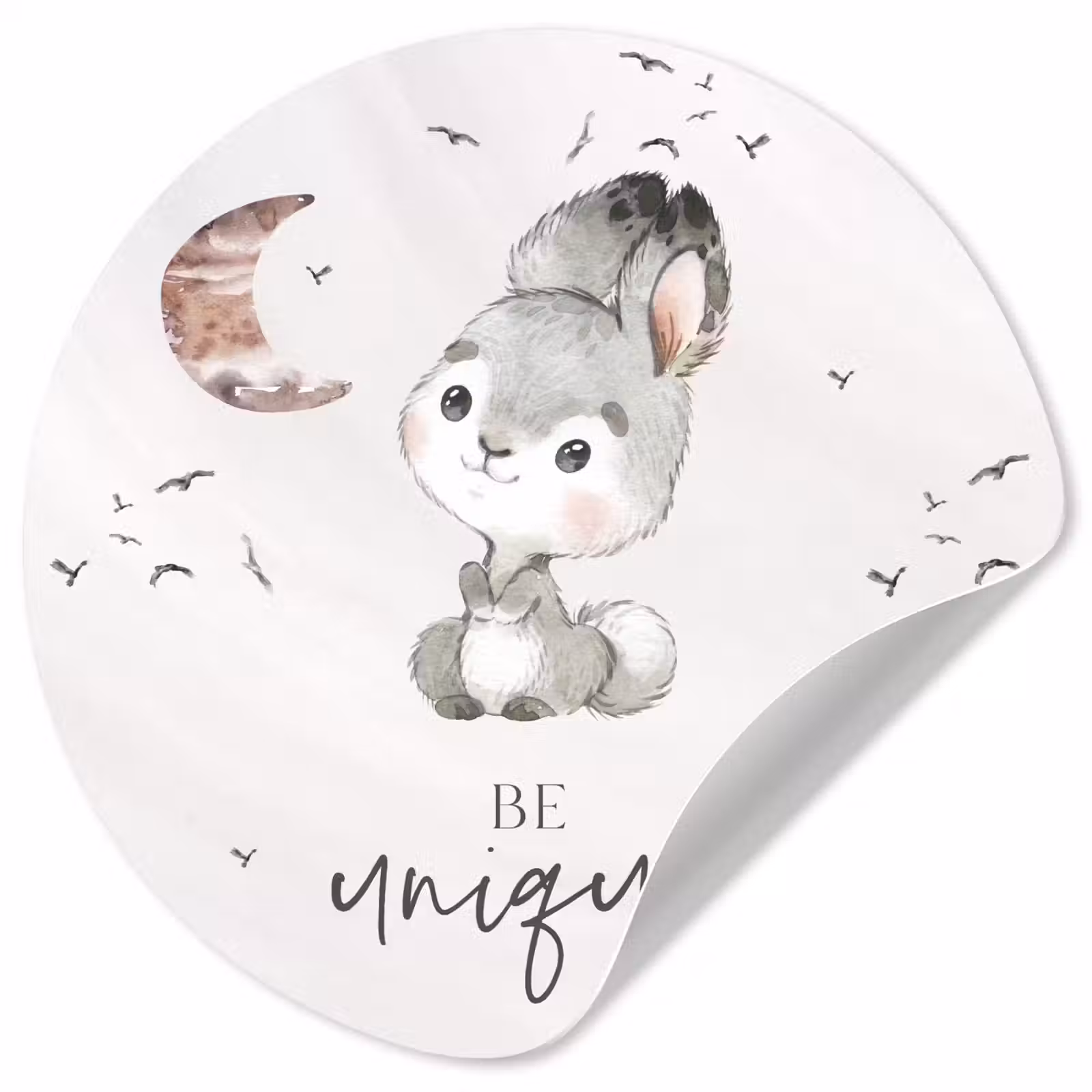 Behangcirkel - Quotes - Kinderen - Be unique - Jongens - Meisjes - Waterverf — 1