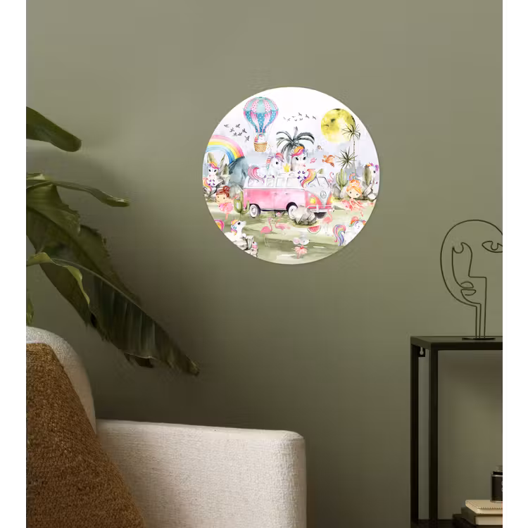 Behangcirkel - Unicorn - Regenboog - Kinderen - Meiden - Auto — 3