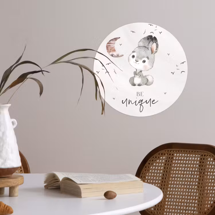 Behangcirkel - Quotes - Kinderen - Be unique - Jongens - Meisjes - Waterverf — 4
