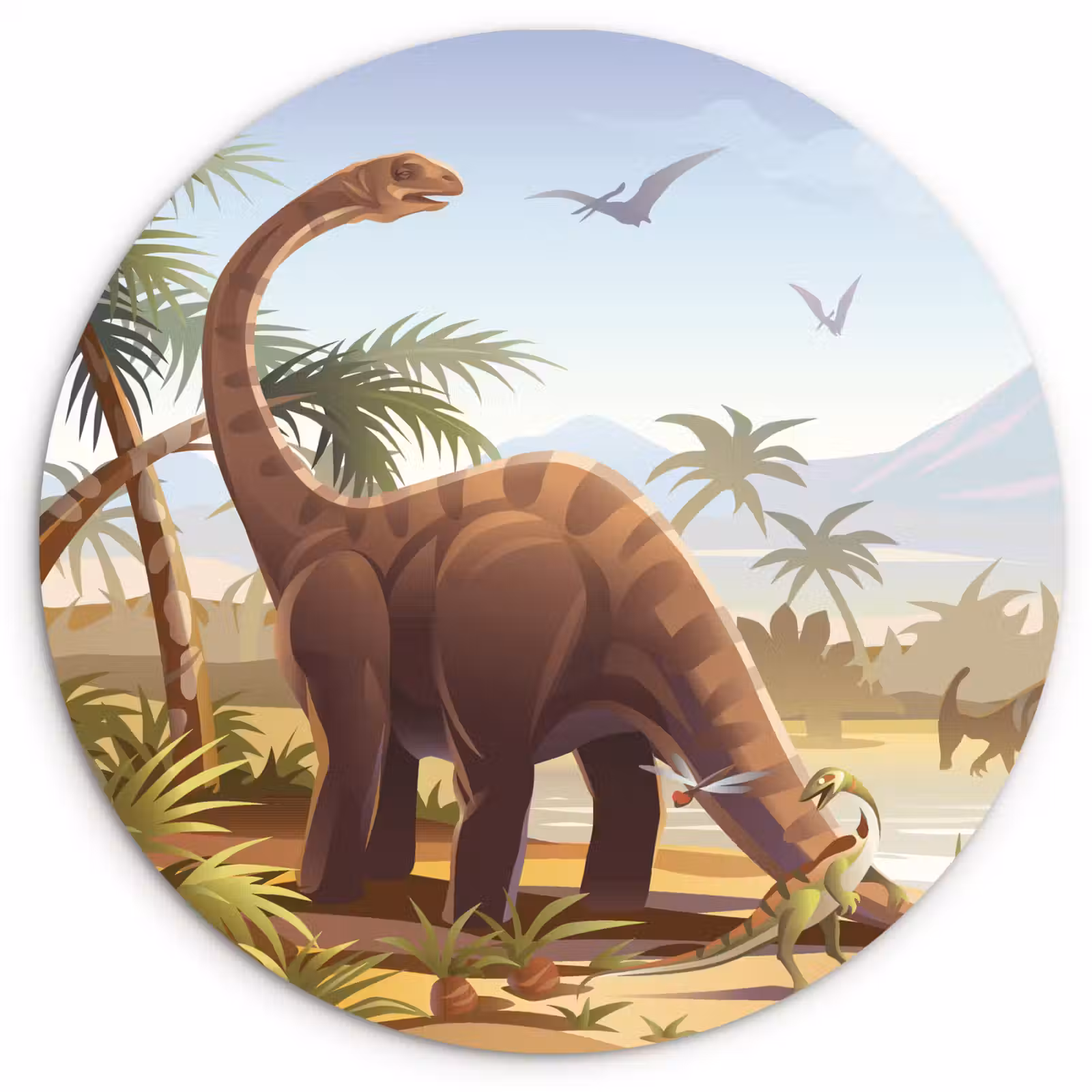 Muurcirkel - Dinosaurus - Landschap - Tropisch - Kinderen - Jongens — 1