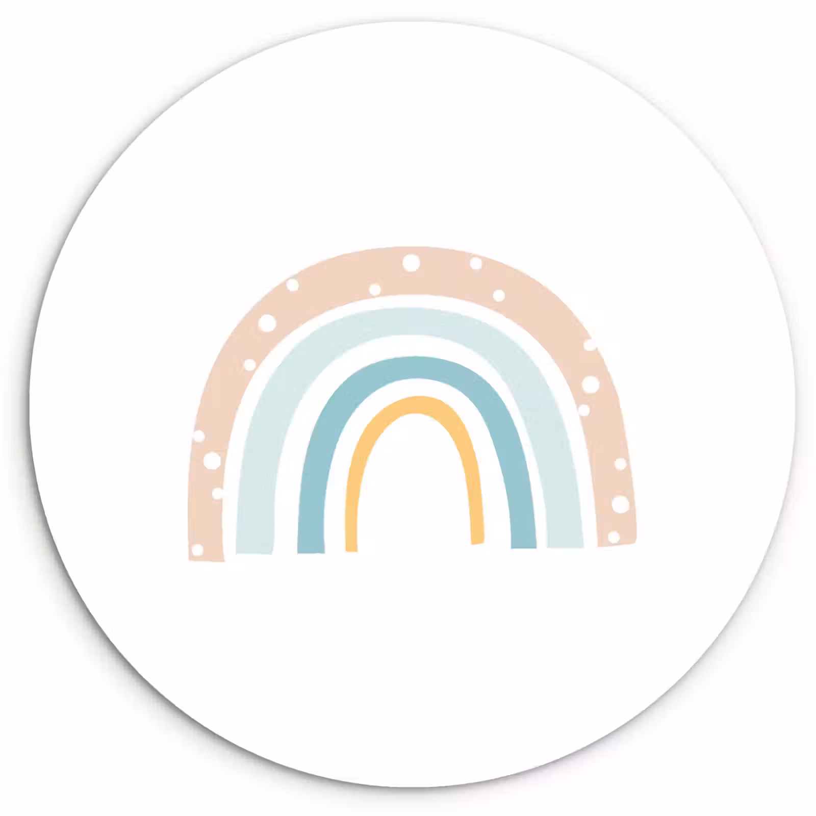 Muurcirkel - Regenboog - Kinderen - Pastel - Stippen - Baby — 1