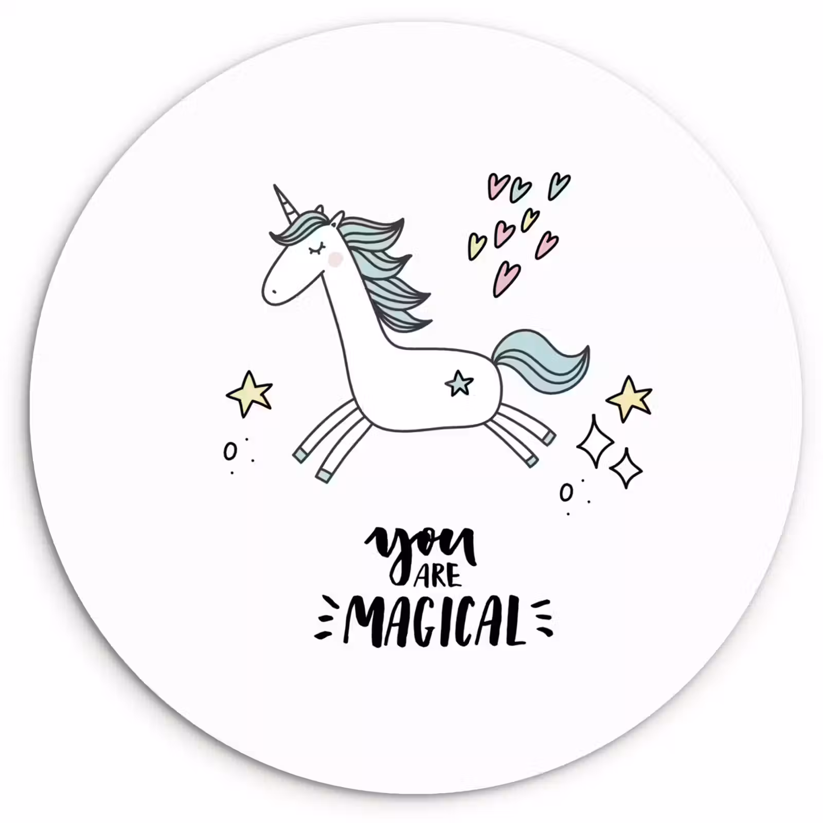 Muurcirkel - Unicorn - Kinderen - Quotes - You are magical - Meisjes — 1
