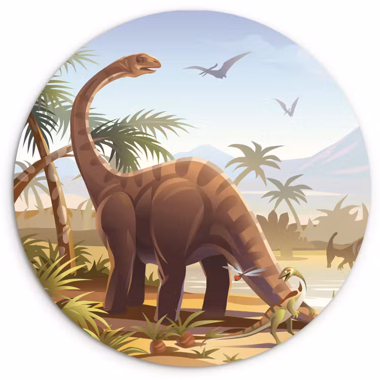 Muurcirkel - Dinosaurus - Landschap - Tropisch - Kinderen - Jongens — 1