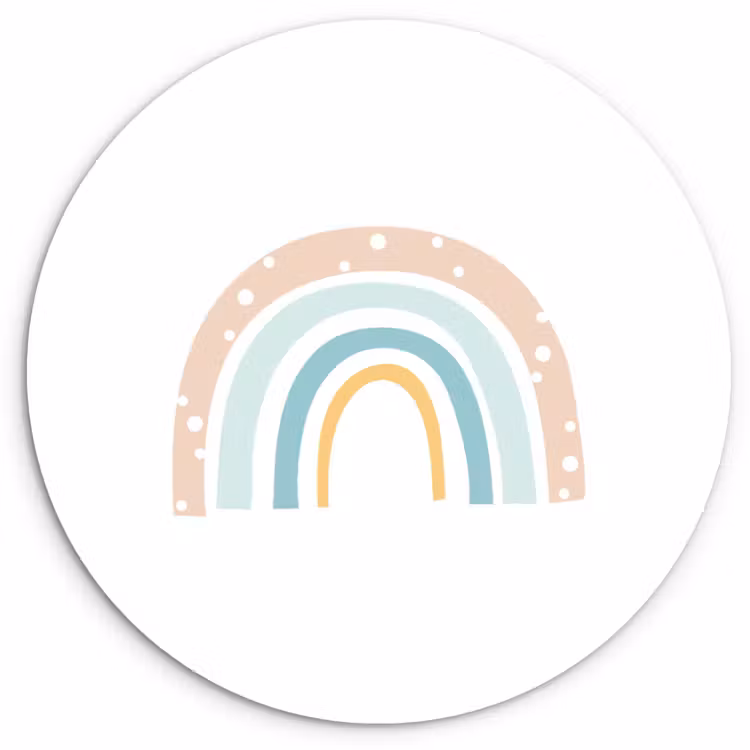 Muurcirkel - Regenboog - Kinderen - Pastel - Stippen - Baby — 1