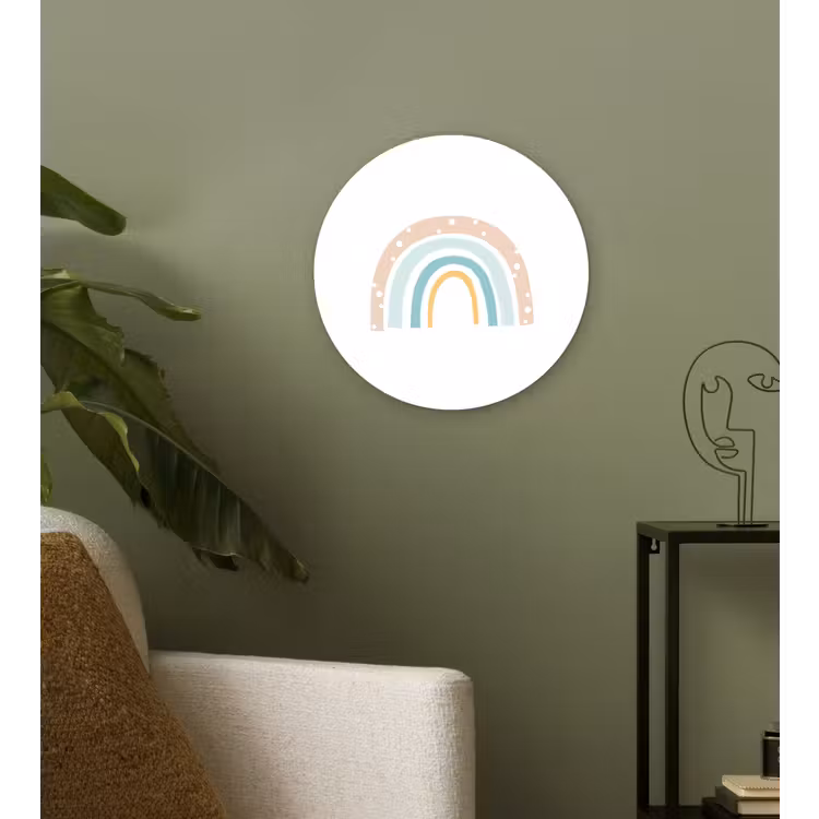 Muurcirkel - Regenboog - Kinderen - Pastel - Stippen - Baby — 3