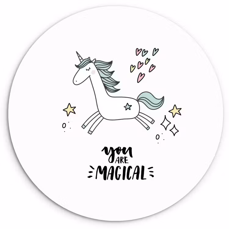 Muurcirkel - Unicorn - Kinderen - Quotes - You are magical - Meisjes — 1