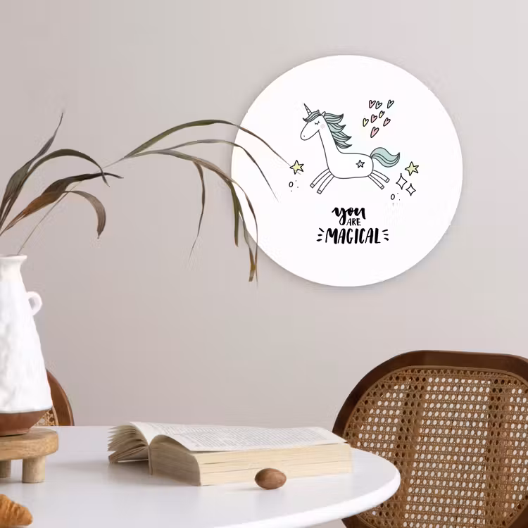 Muurcirkel - Unicorn - Kinderen - Quotes - You are magical - Meisjes — 4