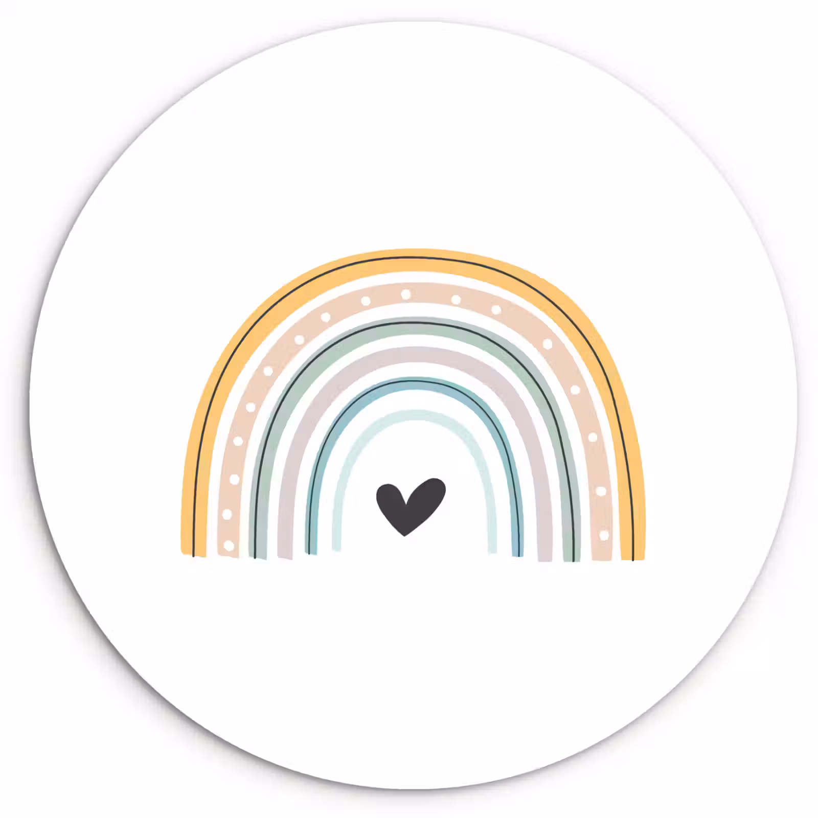 Muurcirkel - Regenboog - Hartje - Stippen - Pastel - Kinderen — 1